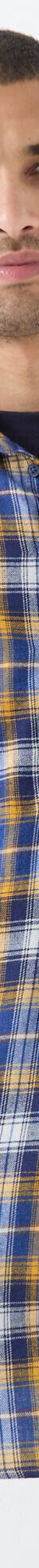 Chemise extra-longue carreaux flanelle (bleu / curry) Chemise extra-longue carreaux flanelle (bleu / curry)